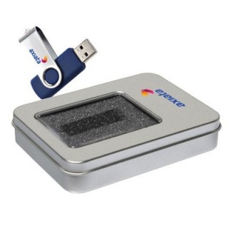 Half Window USB Metal Tin Box with White Sleeve 04