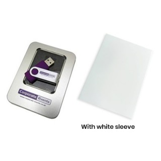 Half Window USB Metal Tin Box with White Sleeve 06
