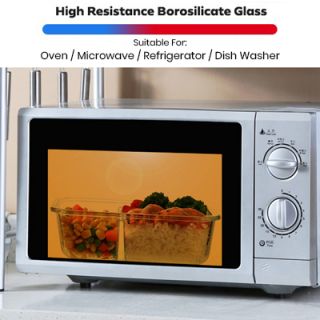 High Borosilicate Glass Lunch 2 Compartment - 1040ml 03