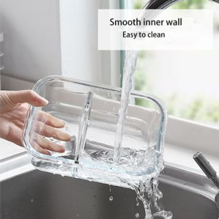 High Borosilicate Glass Lunch 2 Compartment - 1040ml 05