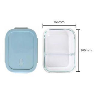 High Borosilicate Glass Lunch 2 Compartment - 1040ml 06