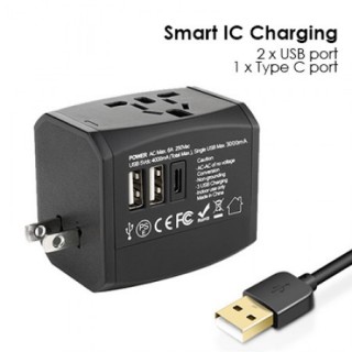 HITEC Travel Adapter Dual USB and Type-C Charger 03