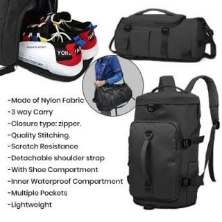 HYKE 2 Travel Nylon Duffel Two Way Bag 12