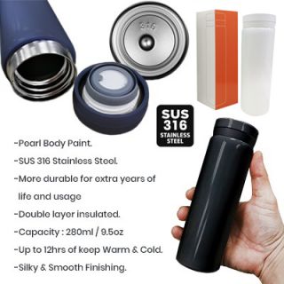 IRIS 316 Stainless Steel Thermos Flask - 280ml 12