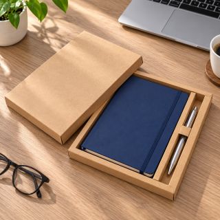 KRAFT Notebook with Pen Gift Box
