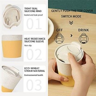 LATTE Eco-Wheat Tumbler with Silicone Holder - 350ml 09