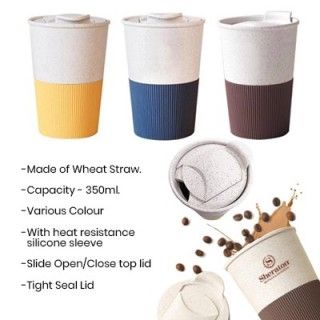 LATTE Eco-Wheat Tumbler with Silicone Holder - 350ml 12