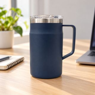 LOCK Stainless Steel Mug with Cover - 650ml