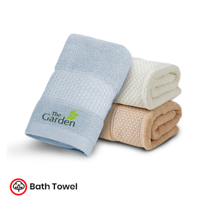 LUFY Full Cotton Bath Towel with Drawstring Pouch (1400x700) - 380g 01
