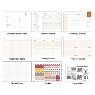 Luxeworld Wire-O Desk Calendar 12