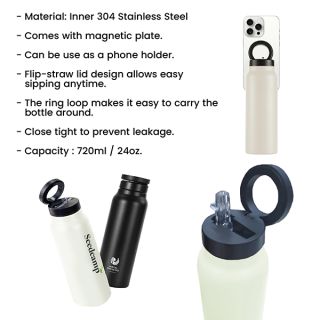 MAGG Magnetic Ring S.S Thermos with Straw Lid - 720ml 09