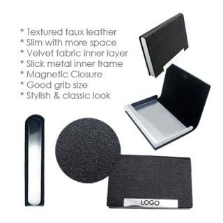 Magnetic Faux Leather Name Card Holder 10