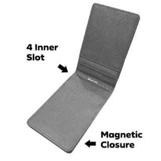 Magnetic PU ID Holder Flip Open Wallet 10