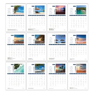 Majestic Beaches lll Wire-O Desk Calendar 2027 04