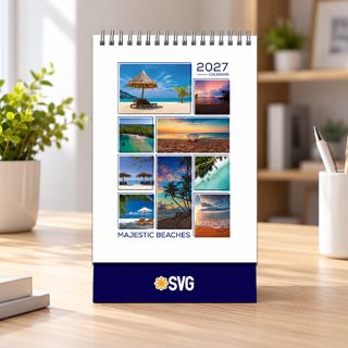 Majestic Beaches lll Wire-O Desk Calendar 2027 02