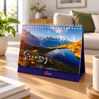 Majestic Scenery lll Wire-O Desk Calendar 2027 02