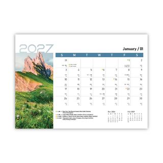 Majestic Scenery lll Wire-O Desk Calendar 2027 03