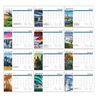 Majestic Scenery lll Wire-O Desk Calendar 2027 04
