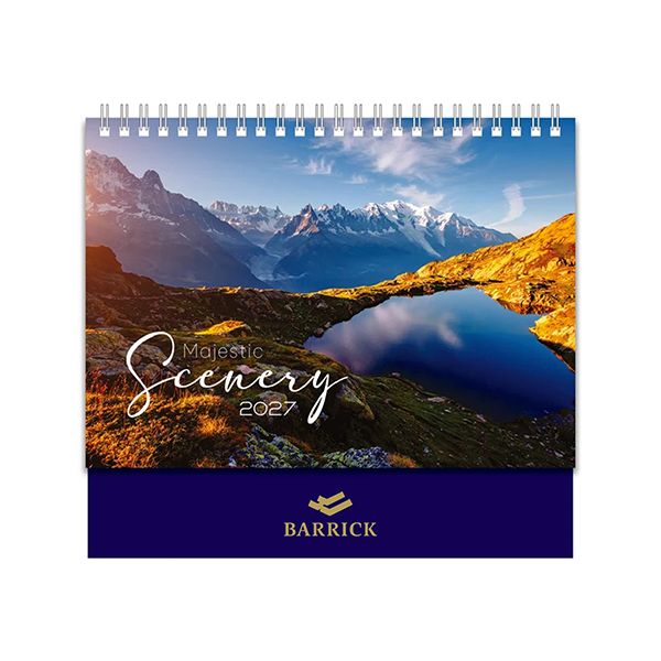 Majestic Scenery lll Wire-O Desk Calendar 2027