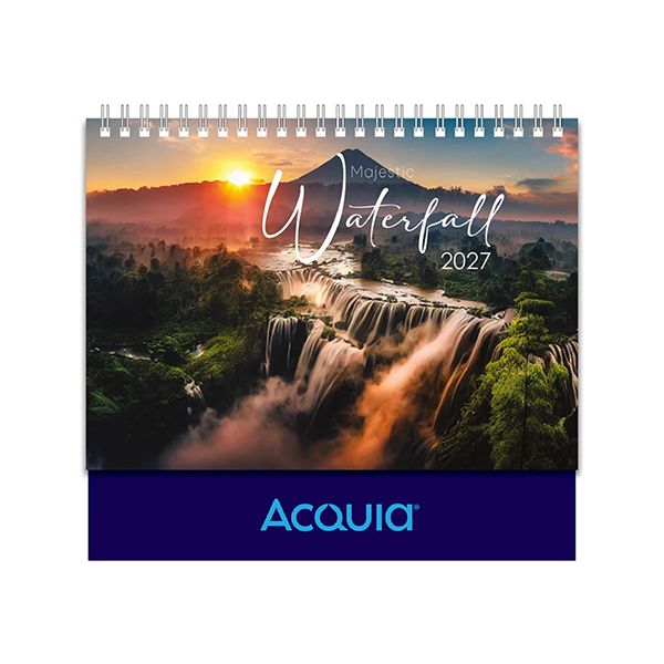 Majestic Waterfall ll Wire-O Desk Calendar 2027