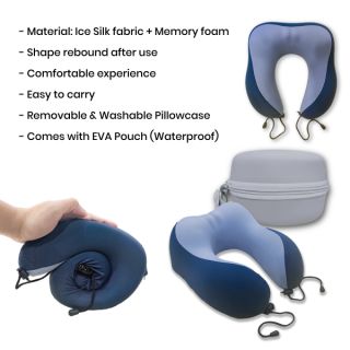 MEMORY Foam Travel Pillow with Flight Pouch 11