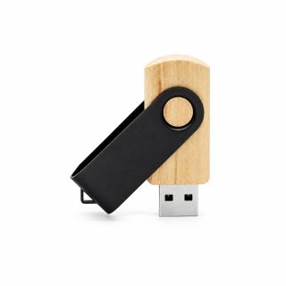 Metal Swivel Black Wooden USB Flash Drive - 8GB 04