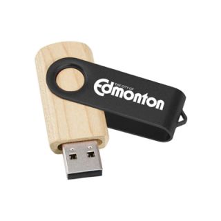 Metal Swivel Black Wooden USB Flash Drive - 16GB 04