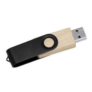 Metal Swivel Black Wooden USB Flash Drive - 16GB 05