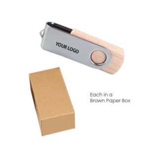 Metal Swivel Wooden USB Flash Drive - 16GB 06