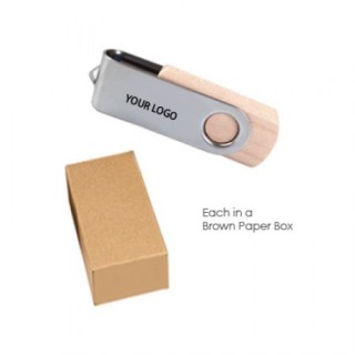Metal Swivel Wooden USB Flash Drive - 8GB 05