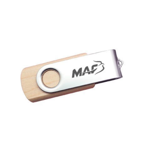 Metal Swivel Wooden USB Flash Drive - 8GB 03