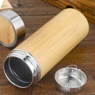 Mini Bamboo Premium Stainless Steel Thermos - 350ml 02