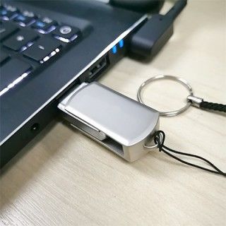 Mini Metal Swivel USB flash drive with HP Strap - 8GB 08
