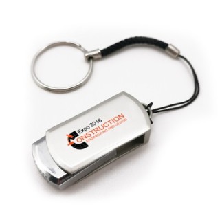 Mini Metal Swivel USB flash drive with HP Strap - 8GB 10