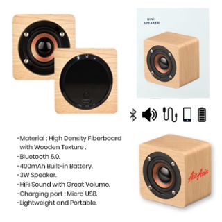 Mini Nelson Wooden Bluetooth Speaker - 400mAh Battery 10