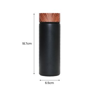 MINI Premium Thermos Flask with Wood Lid - 350ml 06