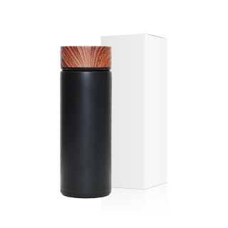 MINI Premium Thermos Flask with Wood Lid - 350ml 07