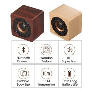 Mini Wooden PURE Sound Bluetooth Speaker - 800mAh Battery 04