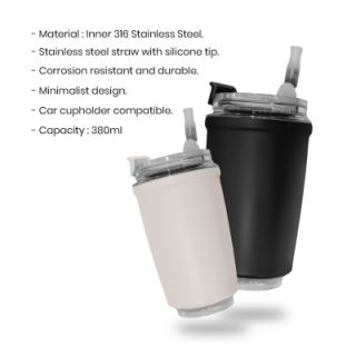 MOFI Stainless Steel Tumbler with Straw - 380ml 08