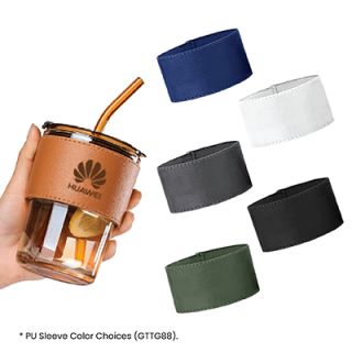 MONTE 2 Premium Color Glass Mug with PU Sleeve- 400ml 09