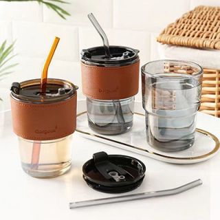 MONTE 2 Premium Color Glass Mug with PU Sleeve- 400ml 03