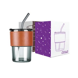 MONTE 2 Premium Color Glass Mug with PU Sleeve- 400ml 11