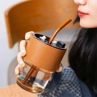 MONTE 2 Premium Color Glass Mug with PU Sleeve- 400ml 08