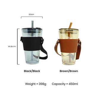 MONTE 3 Premium Color Glass Mug with PU Sleeve - 450ml 10