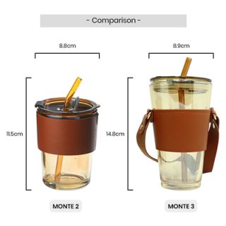 MONTE 3 Premium Color Glass Mug with PU Sleeve - 450ml 11