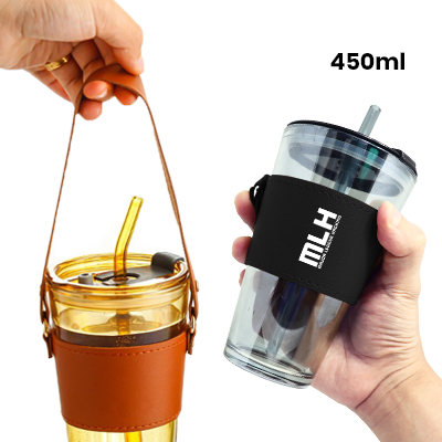 MONTE 3 Premium Color Glass Mug with PU Sleeve - 450ml 01