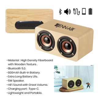 Nelson Wooden Bluetooth Speaker - 800mAh Battery 10
