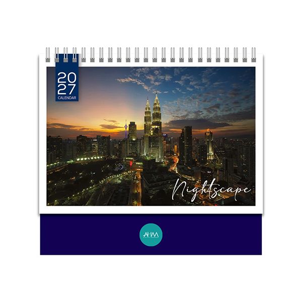 Nightscape lll Wire-O Desk Calendar 2027
