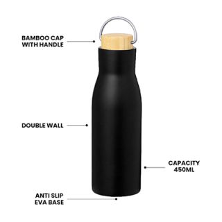 OPPA Double Wall S.Steel with Bamboo Cap Handle - 450ml 04