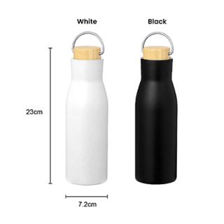 OPPA Double Wall S.Steel with Bamboo Cap Handle - 450ml 06
